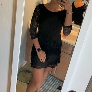 black lacy dress